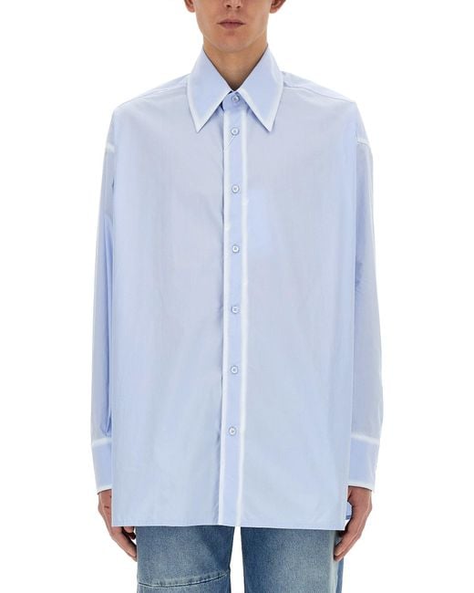 MM6 by Maison Martin Margiela Blue Oversize Fit Shirt for men