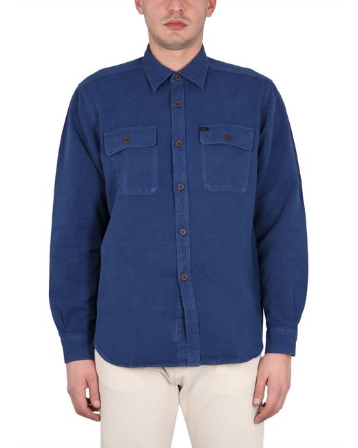 Fay Blue Shirt With Pockets for men