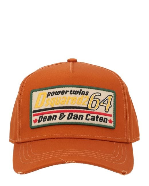DSquared² Orange Dsquared Baseball Hat With Logo Patch for men