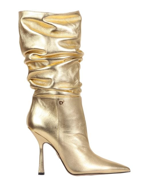 STIVALE IN PELLE METALLIZZATA CON TACCO di DSquared² in Metallic