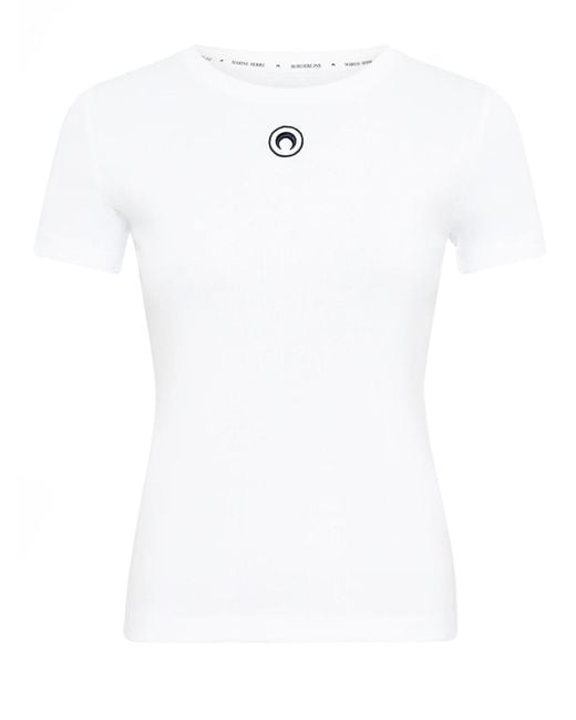 MARINE SERRE White T-Shirt "Moon"