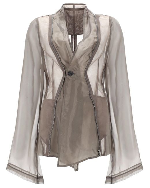 Rick Owens Gray Giacca Monopetto "Stag"