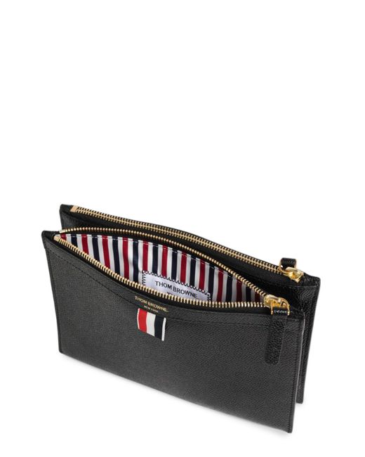 PORTA DOCUMENTI SMALL CON TRACOLLA di Thom Browne in Black