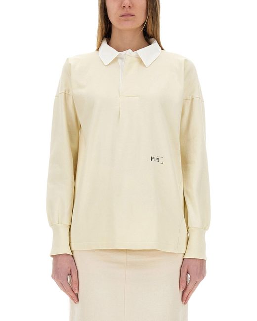 Maison Margiela Natural Cotton Polo Shirt For