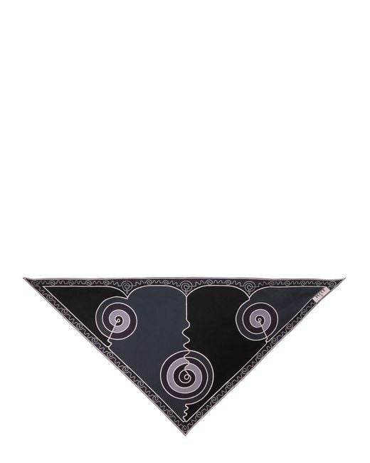 Emilio Pucci Black Astro Print Triangle Scarf