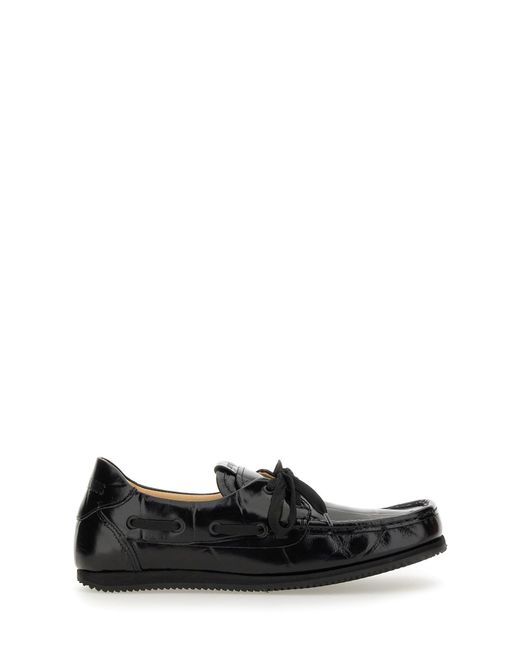 Jacquemus Black Glossy Leather Loafers With Bow Detail