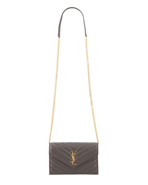 Saint Laurent White Portafoglio Con Catena "Envelope Cassandre"