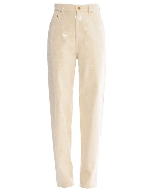 Golden Goose Deluxe Brand Natural "Kim" Pants With Sequins