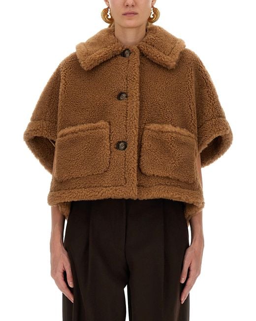 Max Mara Brown Teddy Fabric Hood