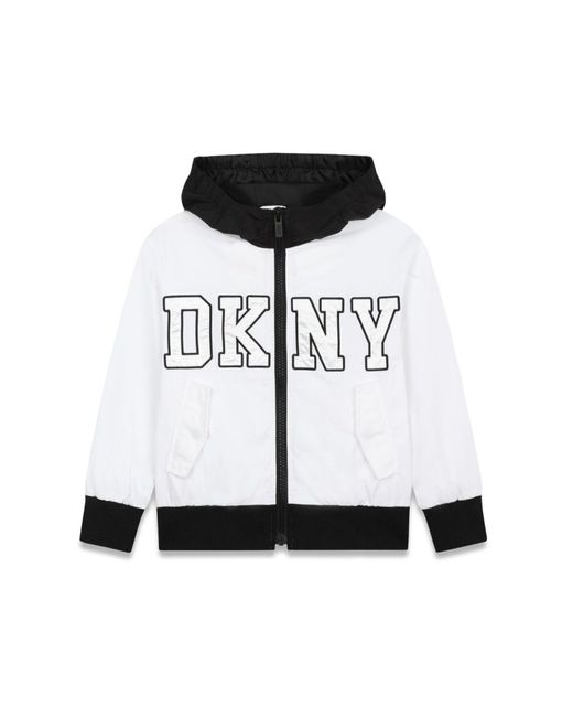 DKNY White Hooded Jacket