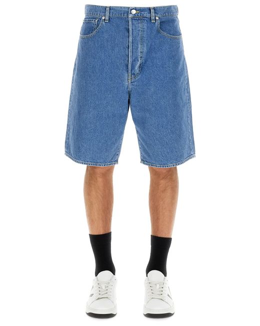 KENZO Blue Solid Shorts for men