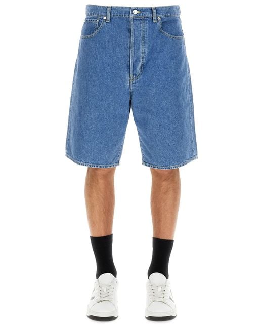 KENZO Blue Solid Shorts for men