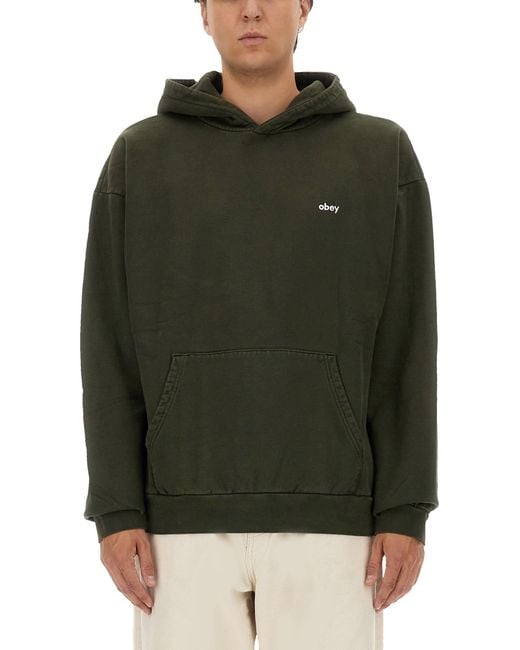 Obey Green Sweatshirt With Logo for men