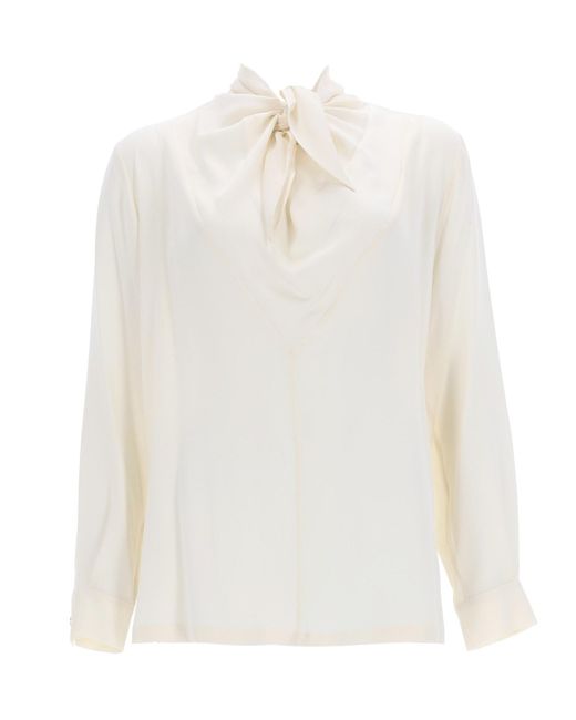 Max Mara White Silk Charmeuse Blouse