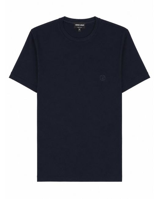Giorgio Armani Blue T-Shirt Girocollo for men