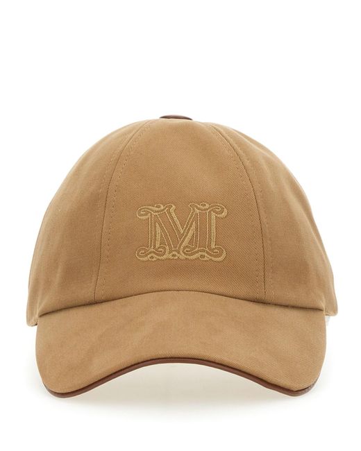 Cappello con visiera rienza di Max Mara in Natural