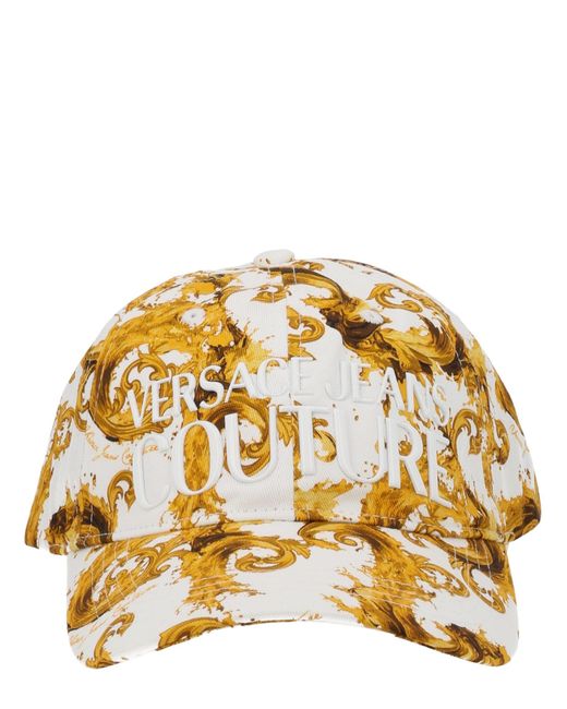 Versace Jeans Couture Metallic Cappello Da Baseball Con Stampa E Logo for men