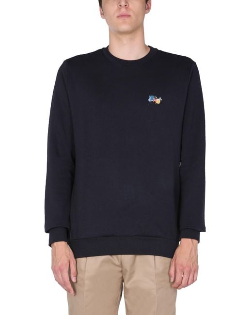 Paul Smith Blue Splatter Print Sweatshirt for men