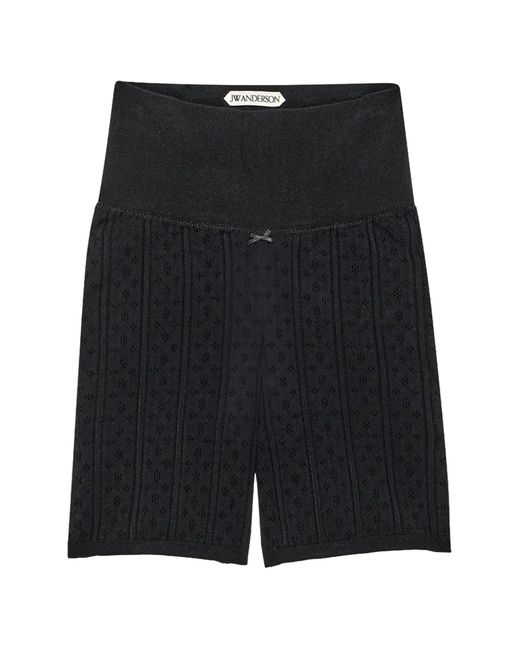 J.W. Anderson Black Perforated Knit Shorts