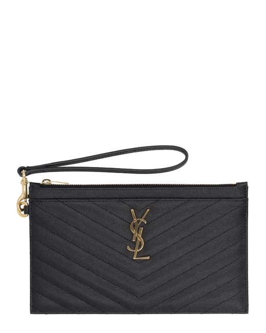 Saint Laurent Black Pouch "Cassandre Matelassé" Large