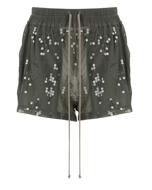 Rick Owens Green Mini Stylish Shorts For