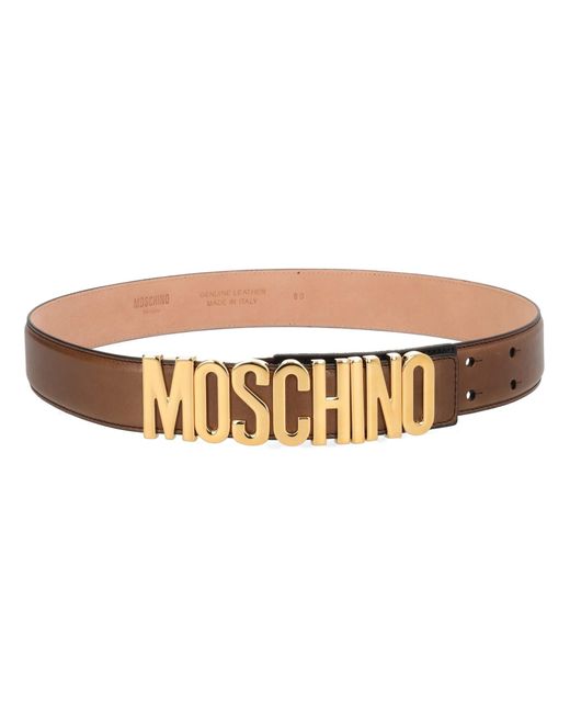 Moschino Natural Logo Buckle Belt