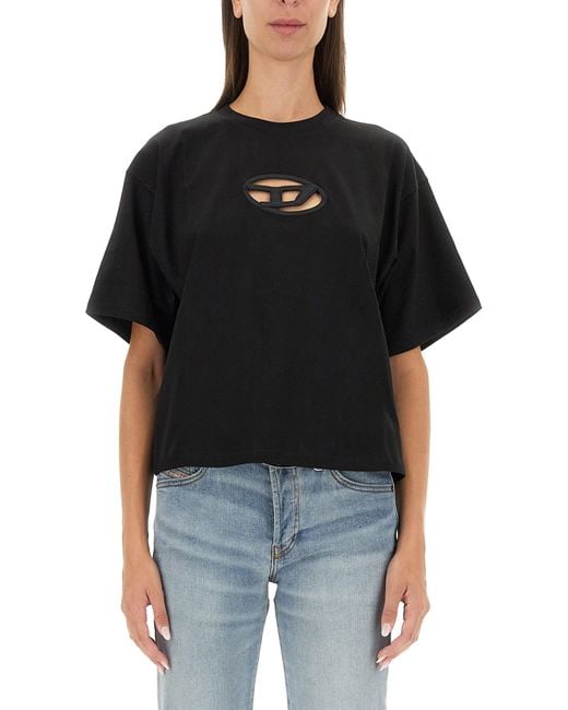 DIESEL トップス DIESEL T-Buxt Crop T-Shirt in Black | Lyst