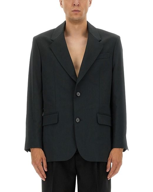 AMI Black Double-Breasted Wool Jacket for men