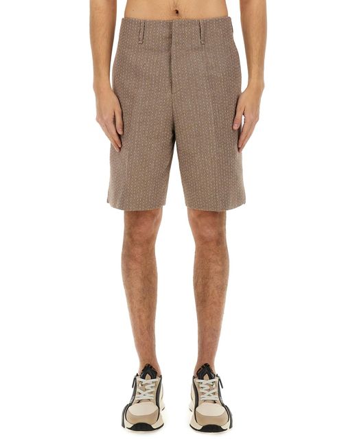 Fendi Natural Jacquard Bermuda Shorts for men