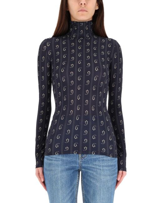 Tory Burch Blue Shirt With Print