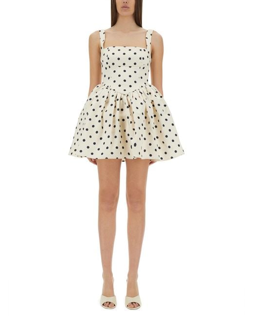 Self-Portrait White Polka Dot" Mini Dress