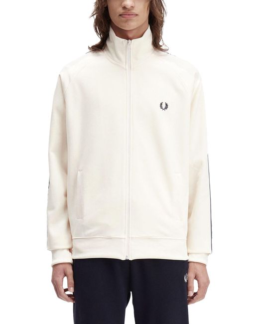 Fred Perry White Track" Jacket With Contrasting Webbing for men