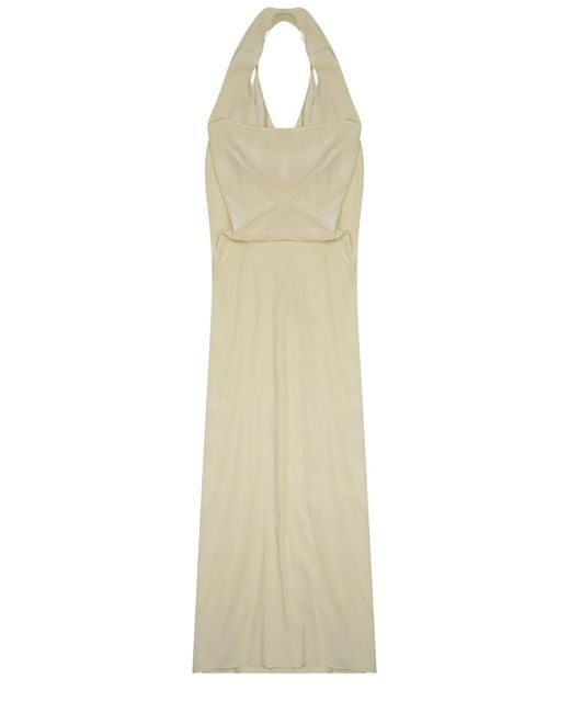 Alysi White Abito Lungo Con Scollo
