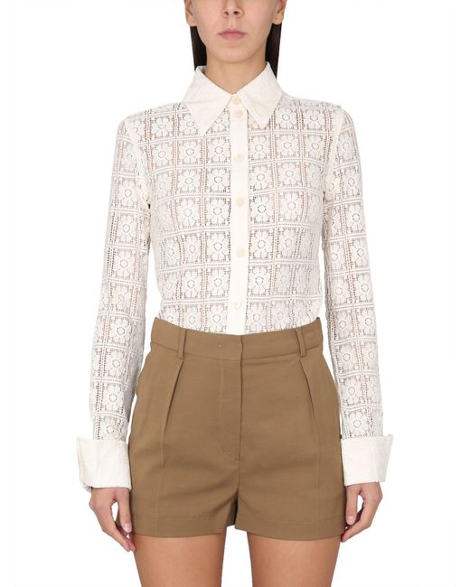 Max Mara White Classic Pointed Collar Shirt