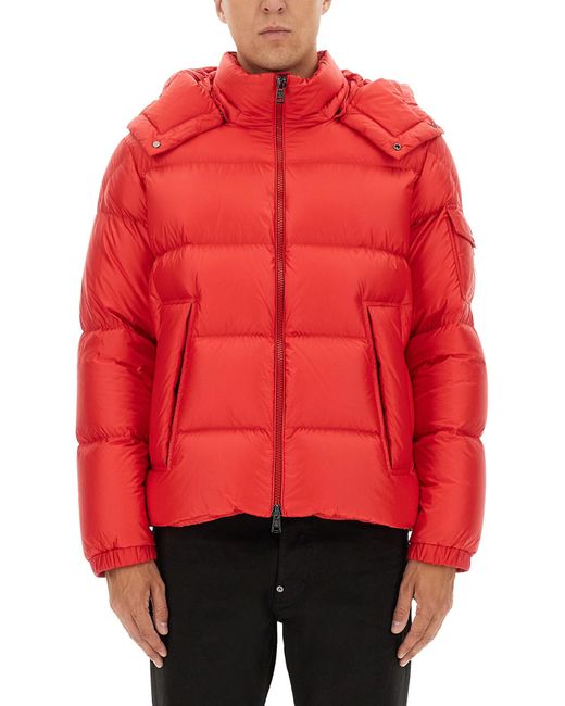 Moncler Red Down Jacket "Couyere" for men