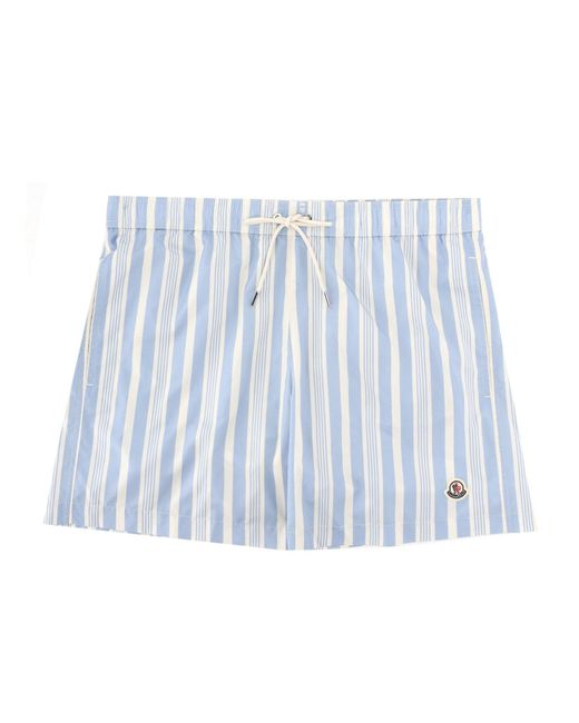 Moncler Blue Costume Da Bagno Con Logo for men