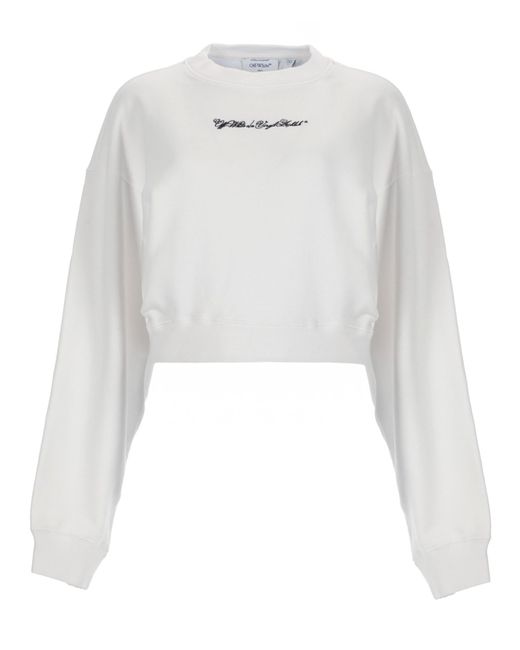 Off-White c/o Virgil Abloh White Logo Crew Neck Sweatshirt