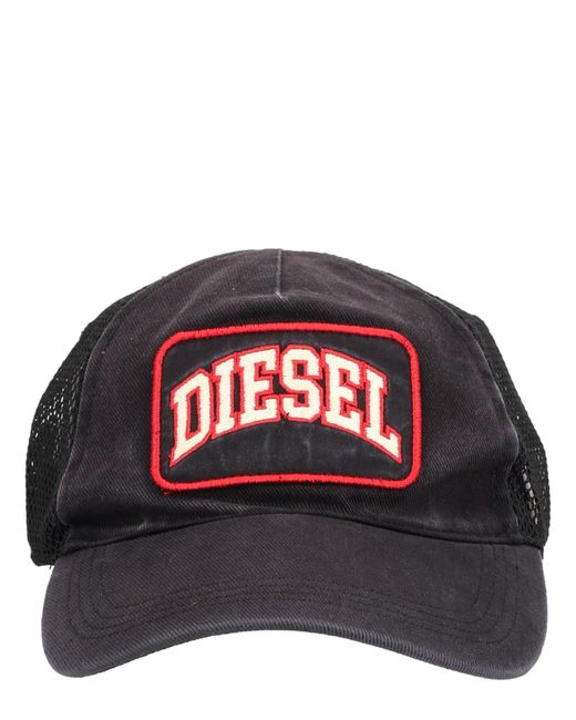 DIESEL Red Baseball Hat With Logo for men