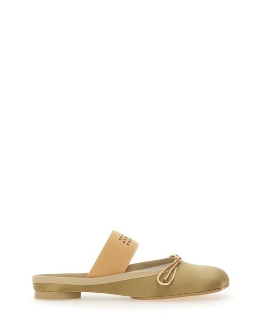 MM6 by Maison Margiela Metallic Mini Ballerina Sandals With Logo