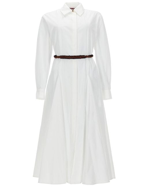 Max Mara White Abito Chemisier