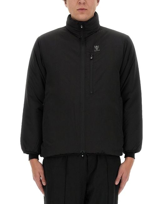 South2 West8 Black Jacket With Logo for men