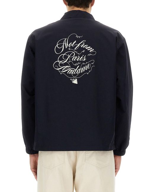 Giacca Con Stampa Slogan Vignes di Drole de Monsieur in Blue da Uomo