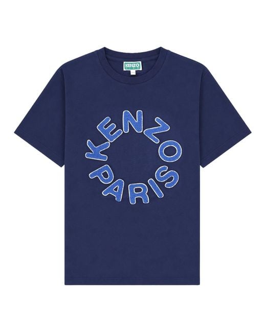 KENZO Blue T-Shirt Con Stampa Logo
