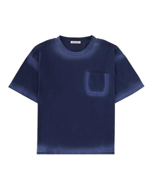 YMC Blue T-Shirt "Triple Pocket" for men
