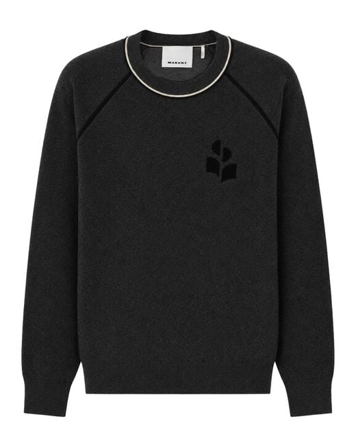 Isabel Marant Black Maglia "Serek" Con Logo for men