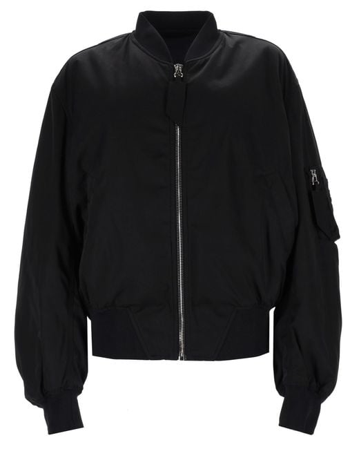 The Attico Black Oversized Bomber Jacket