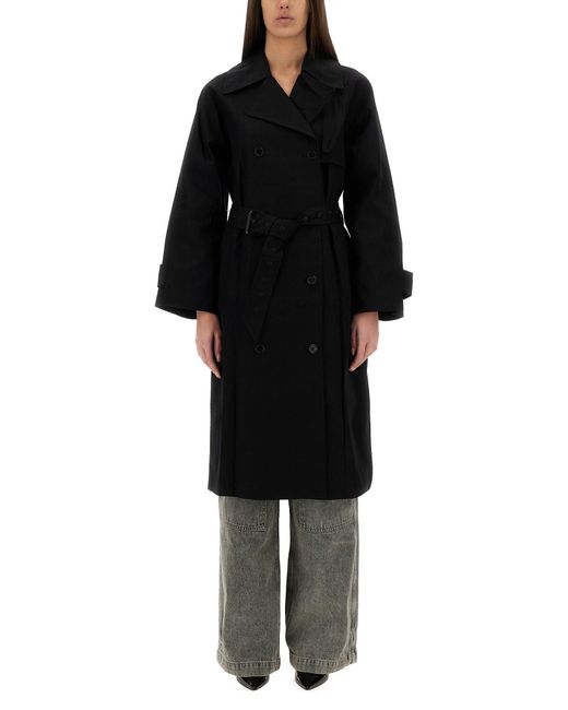 MICHAEL Michael Kors Black Cotton Trench Coat With Belt
