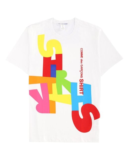 Comme des Garçons White Graphic Crew Neck T-Shirt for men