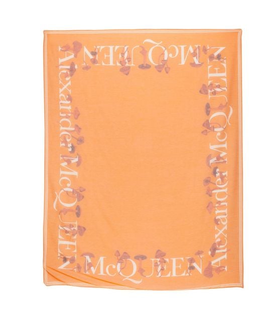 McQueen Orange Mushroom Scarf