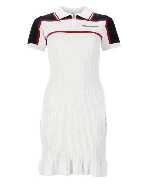 Casablanca White Mini Abito Polo Da Tennis
